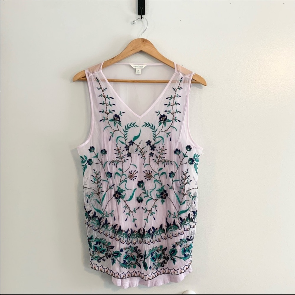 Sundance Meadow Florals Tank Purple Size XL